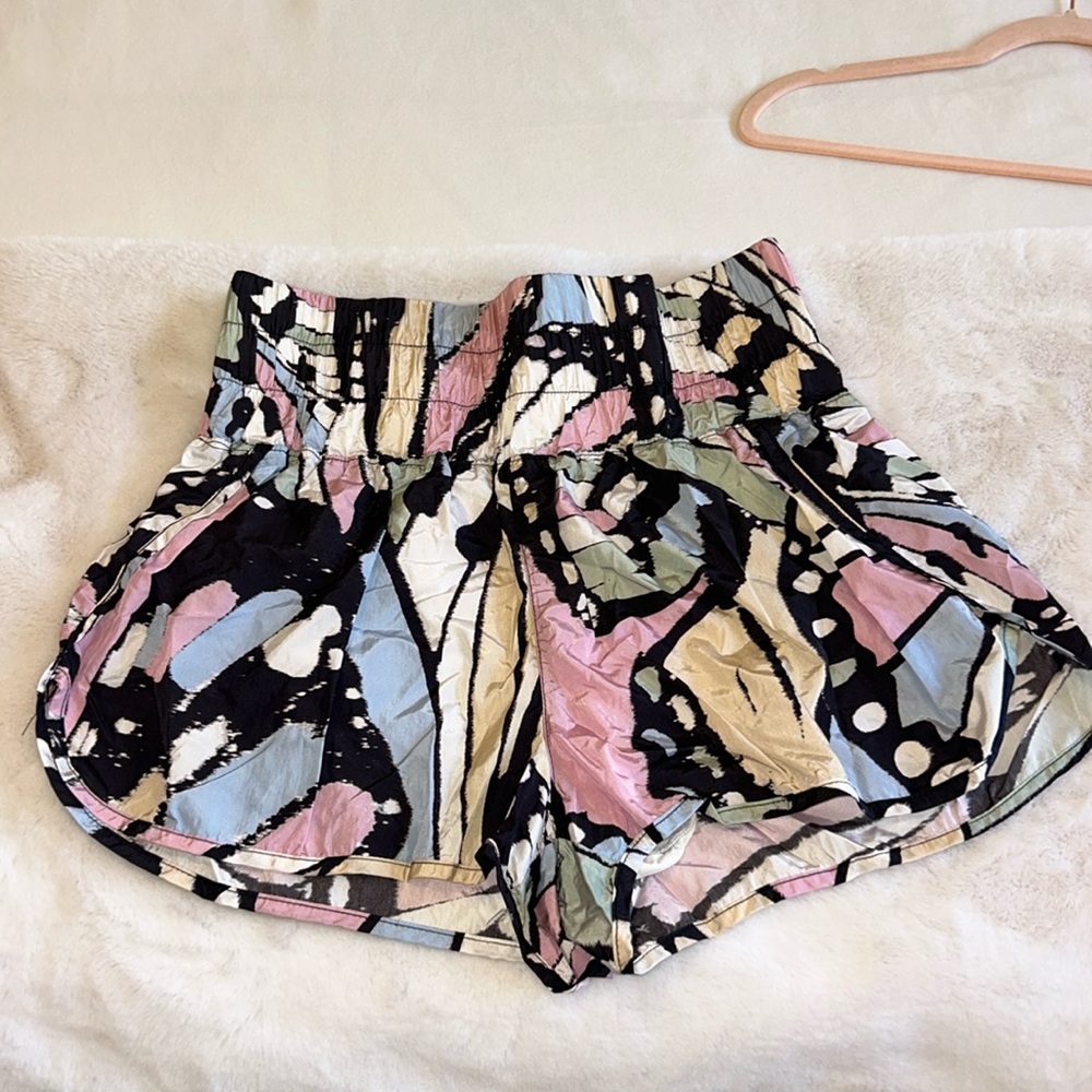 Free people movement shorts butterfly print